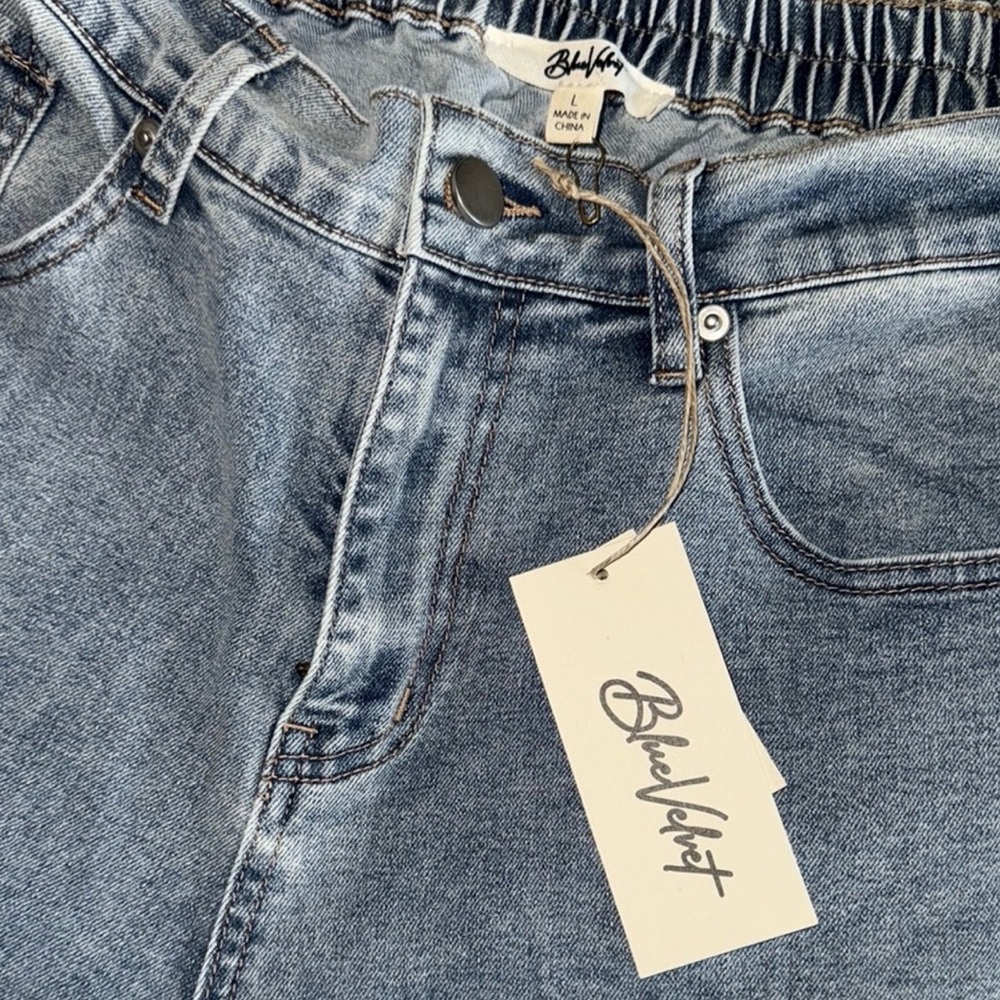 New Blue Velvet Women's Large 12/14 Ultra Flare Wide Leg Jeans Blue Star 90’s - Picture 3 of 12